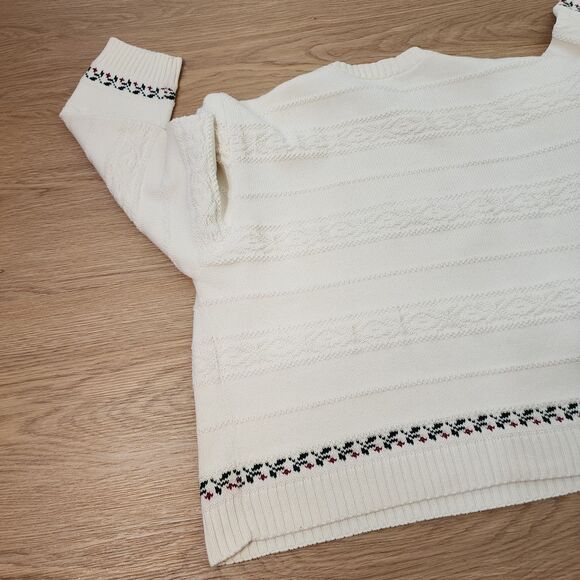 Cabelas Sweater Womens XL Chunky Knit Embroidered With Birds Vintage 90's - Picture 9 of 12